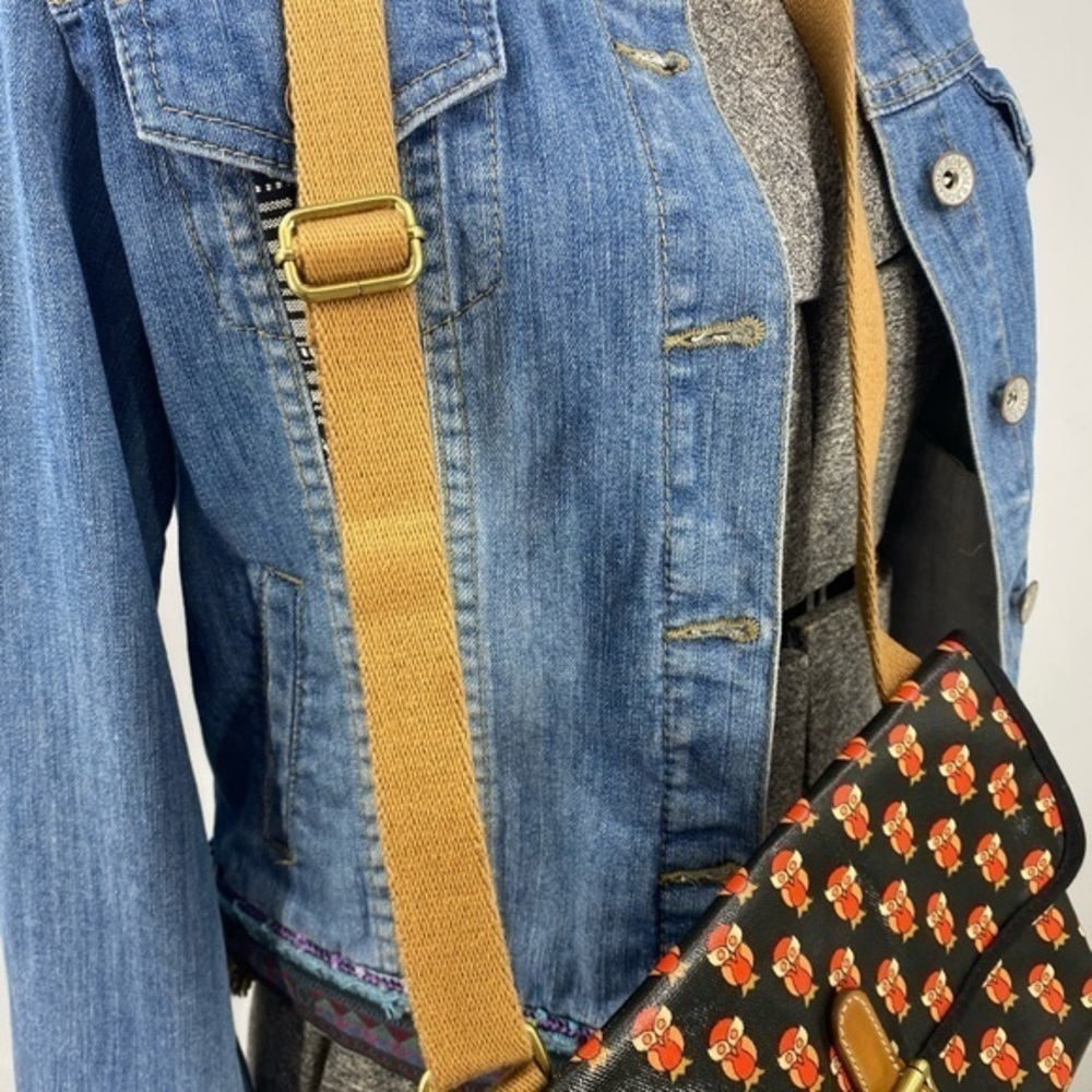 Fossil Canvas Coated Owl Print Adjustable Strap C… - image 7